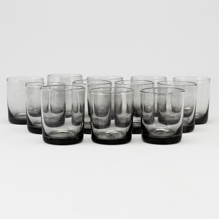 SELTERGLAS, 12 st, "Antik", Reijmyre Glasbruk.