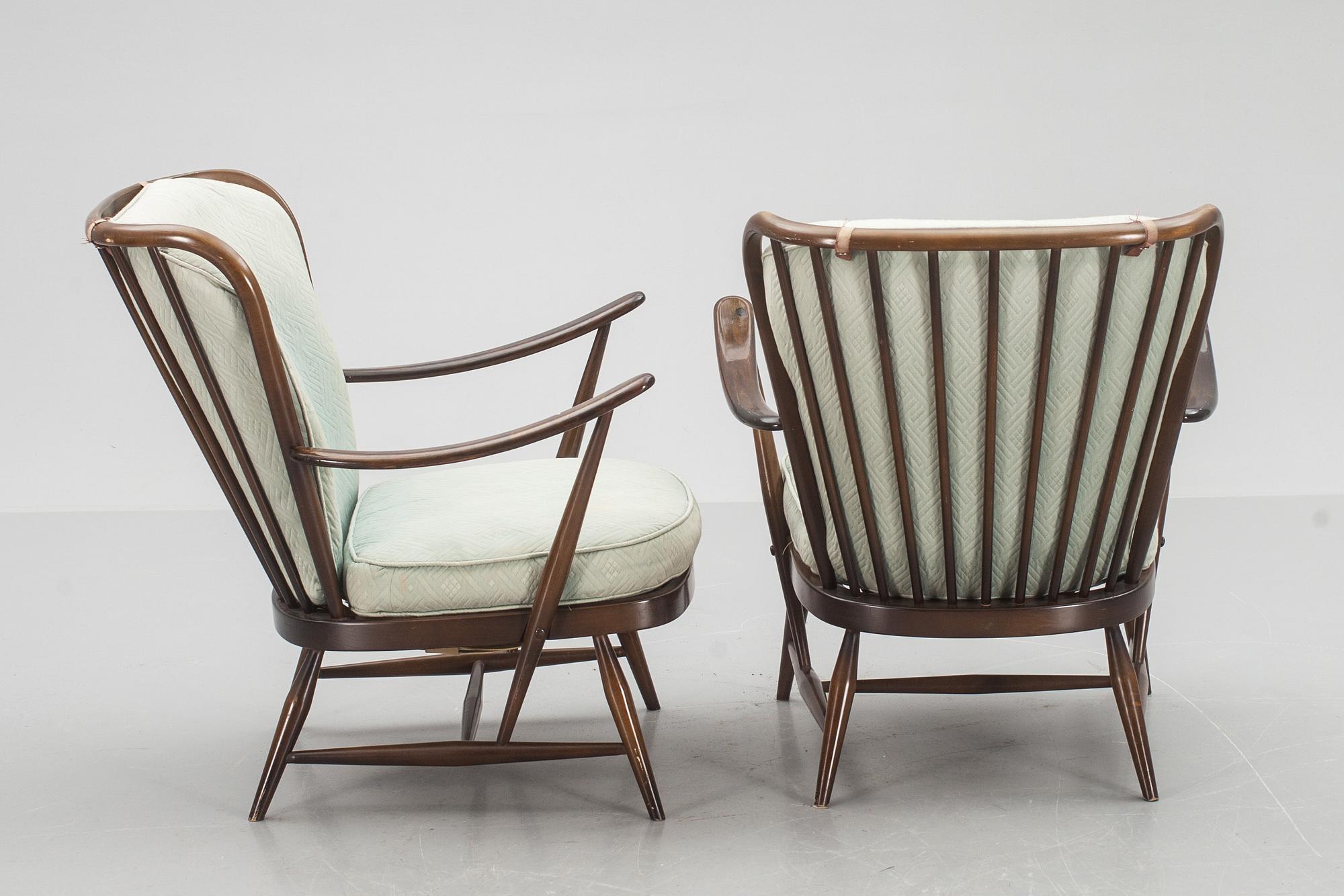 KARMSTOLAR, ett par, Lucian Ercolani, Ercol, 1900-talets andra hälft.