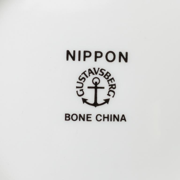 SERVIS, 7 delar, benporslin, Masato Yamamoto, "Nippon" Gustavsberg. 1970-tal.