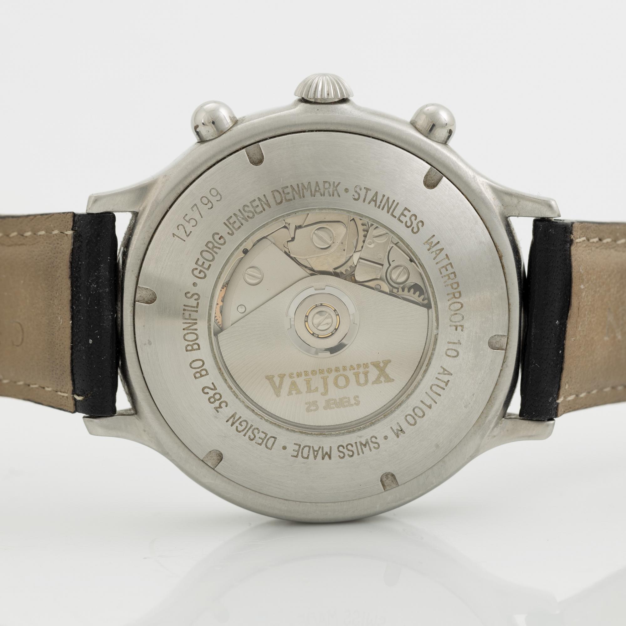 Georg Jensen, designad av Bo Bonfils, chronograph, wristwatch, 42 mm.