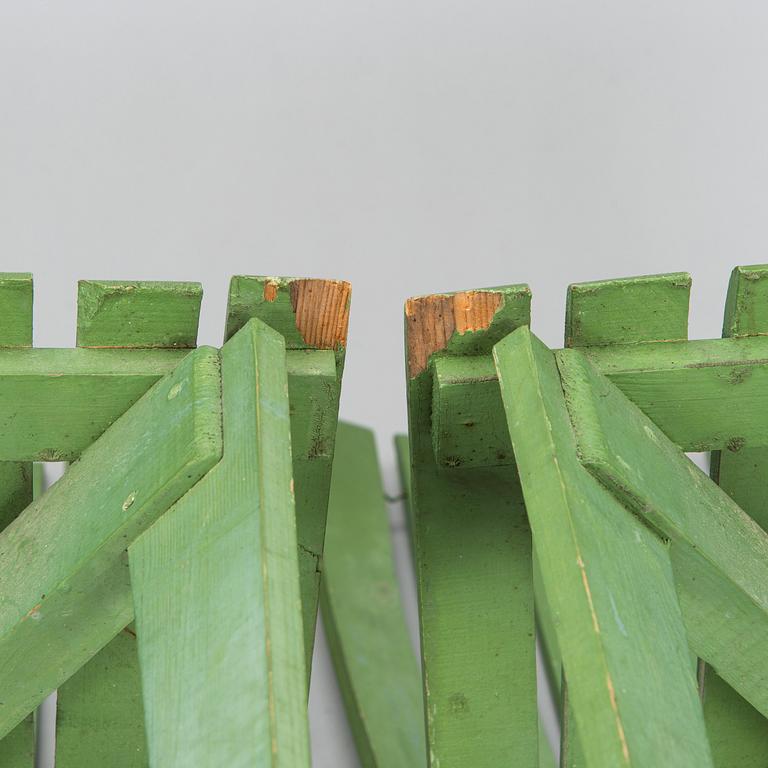 Alvar & Aino Aalto, Four early 1950s 'Aurinko' (Sun-serial) garden chairs, model 910  for O.Y. Huonekalu- ja Rakennustyötehdas A.B.