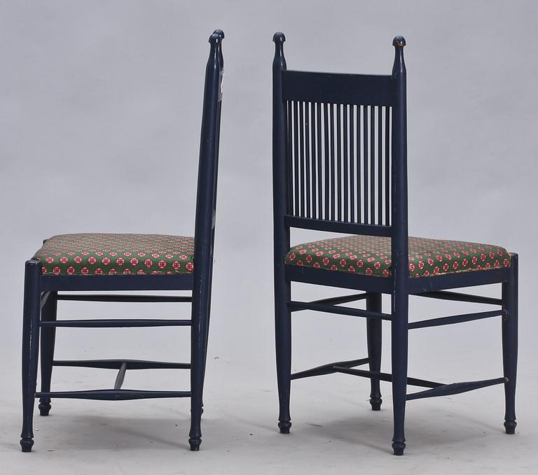 STOLAR, ett par, "Arbetarmöbeln",  Carl Westman, modellen formgiven 1899.