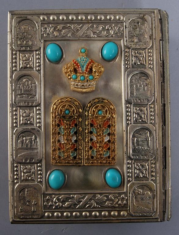 BOKPÄRM med gamla testamentet. Nysilver, Israel.