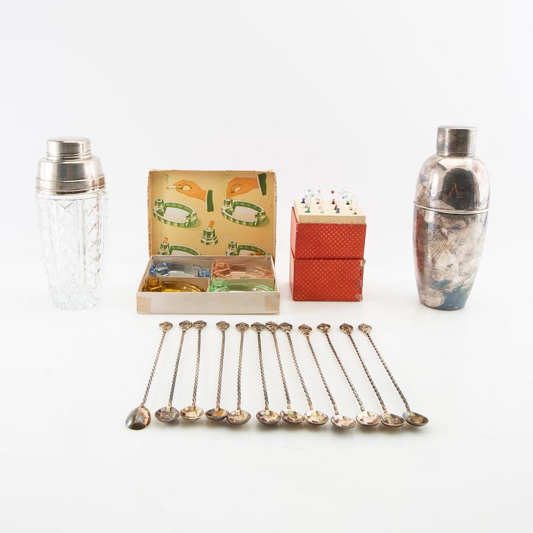 Drinking and smoking accessories, first half of the 20th century.