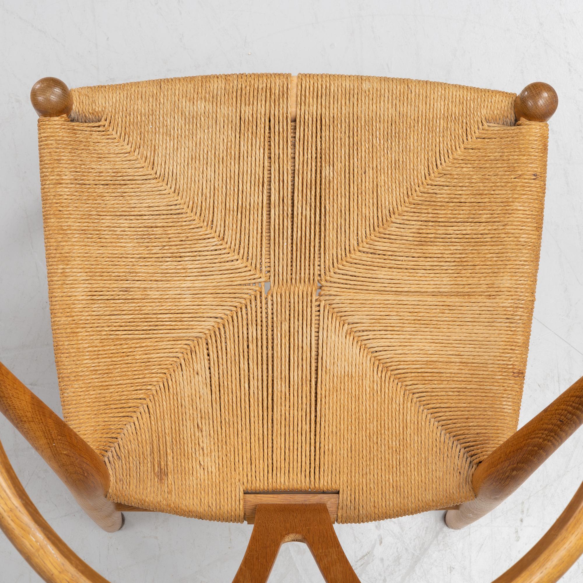 A pair of oak 'Y-chairs' by Hans J Wegner for Carl Hansen & Son, designed 1949.