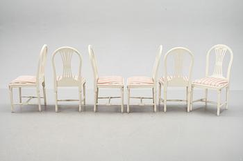 STOLAR, 6 st, gustaviansk stil, 1900-tal.