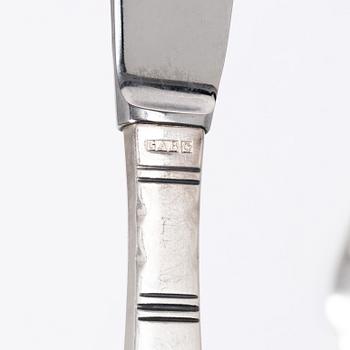 Jacob Ängman, a 46-piece silver flatware set i boxes, 'Rosenholm', GAB, Eskilstuna & Stockholm, Sweden, 1962-92.