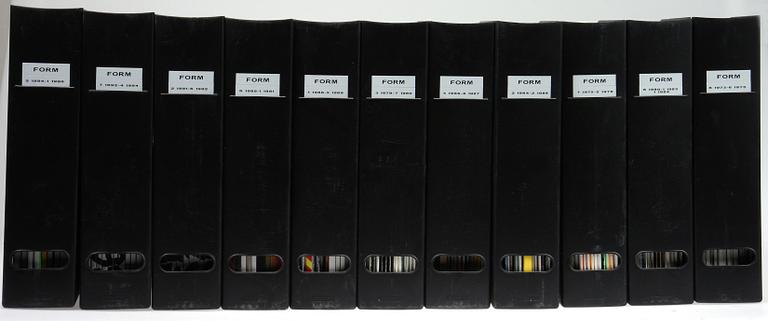 PARTI TIDSKRIFTER, ca 110 st, "Svensk Slöjdförenings Tidskrift FORM", 1970-1990-tal.