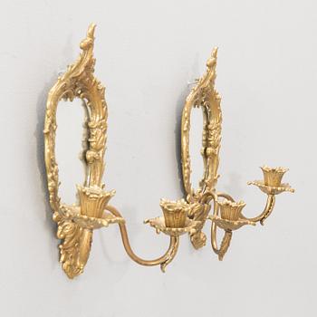 Spegellampetter ett par Rokoko-stil 1900-talets första hälft.