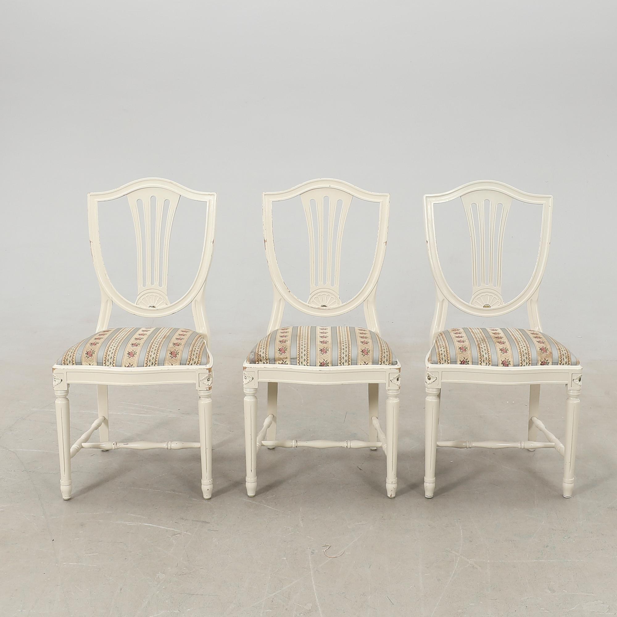 Dining set, 7 pieces, Gustavian style, mid-20th century.