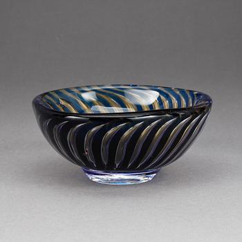 SKÅLFAT, glas, ariel, Edvin Öhrström, Orrefors, signerad.