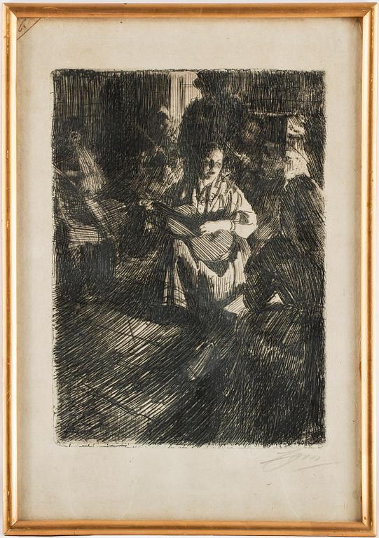 ANDERS ZORN, etsning. Signerad.