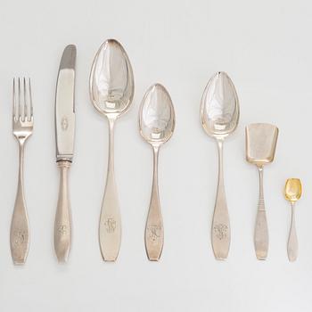 A 45 piece set of silver cutlery, Hämeenlinna, Turku, Vaasa, 1937-1963.