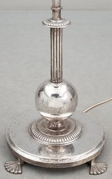 An Elis Bergh silver plated floor lamp, C.G. Hallberg, Stockholm circa 1925.
