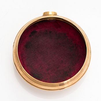 Taskukello, 52 mm, 18K kultaa, John Moncas, Liverpool, 1800-luvun ensimmäinen puolisko.
