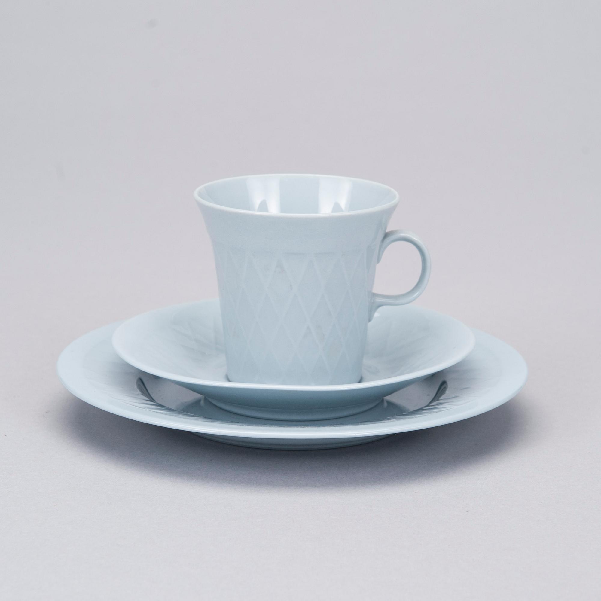 KAFFEKOPPAR, 10 st, och ASSIETTER, 2 st, Arabia 1960-tal.