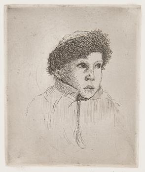 Hugo Simberg, "Gosse i pälsmössa" (Boy wearing a fur hat).