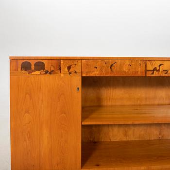 Sven Ekholm & Erik Mattson bookcase Lammhults Chair & Furniture Factory/Mjölby Inlay 1940s Swedish Modern.