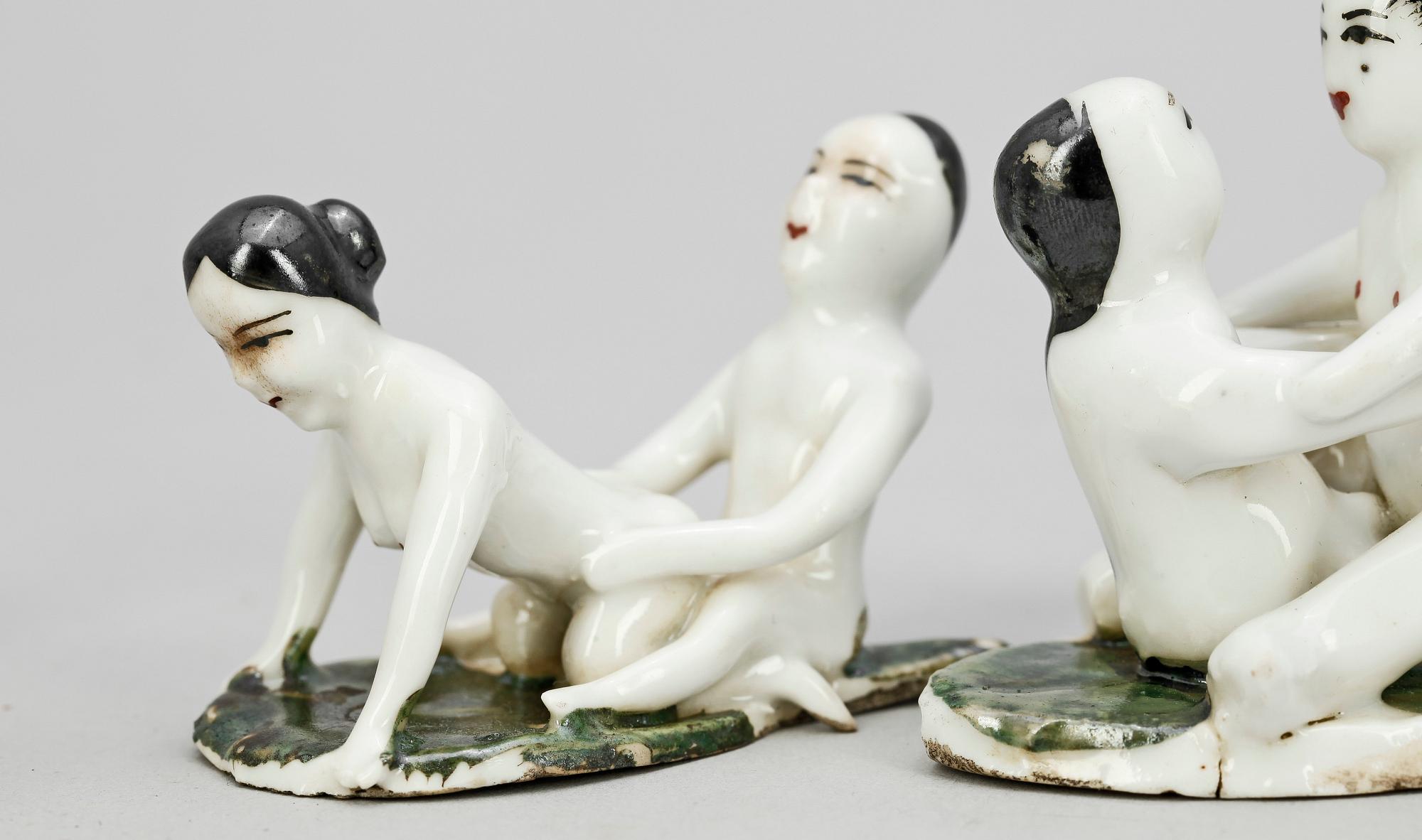 FIGURINER, 6 st. Porslin, Kina, 1900-talets början.