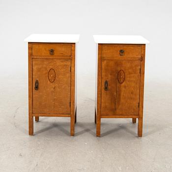 Sängbord ett par, jugend, sekelskiftet 1900.