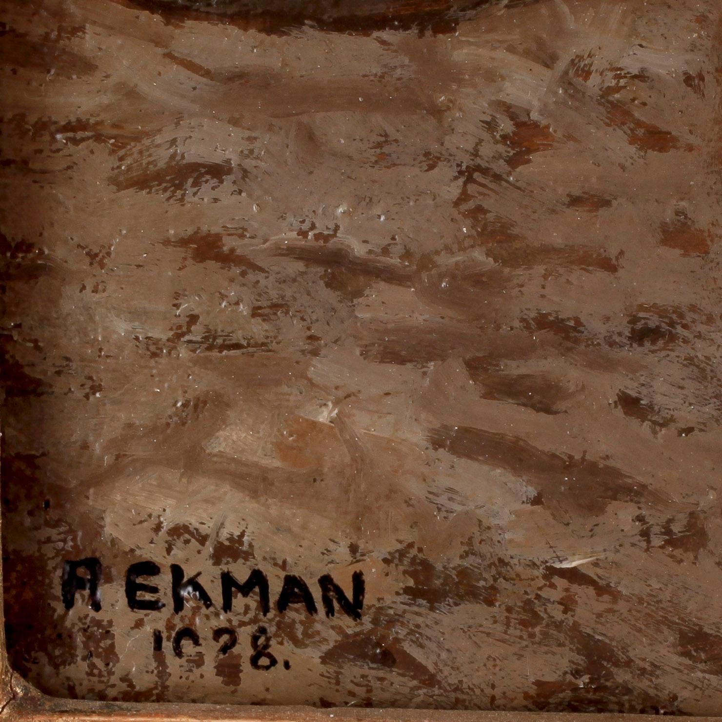 OKÄND KONSTNÄR, olja på duk, signerad R. EKMAN och daterad 1928.