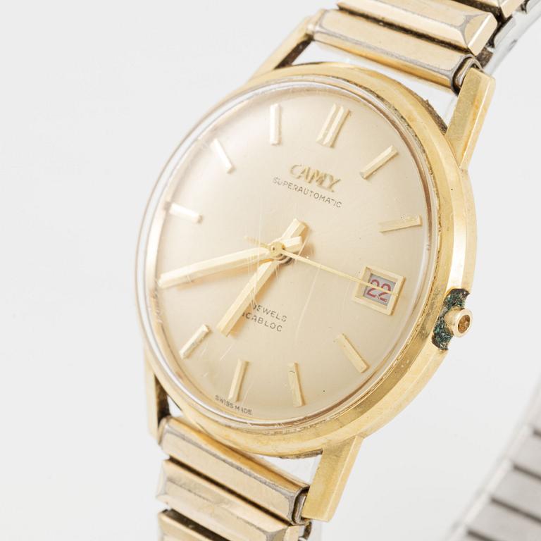 Camy, Superautomatic, 18K guld, armbandsur, 34 mm.