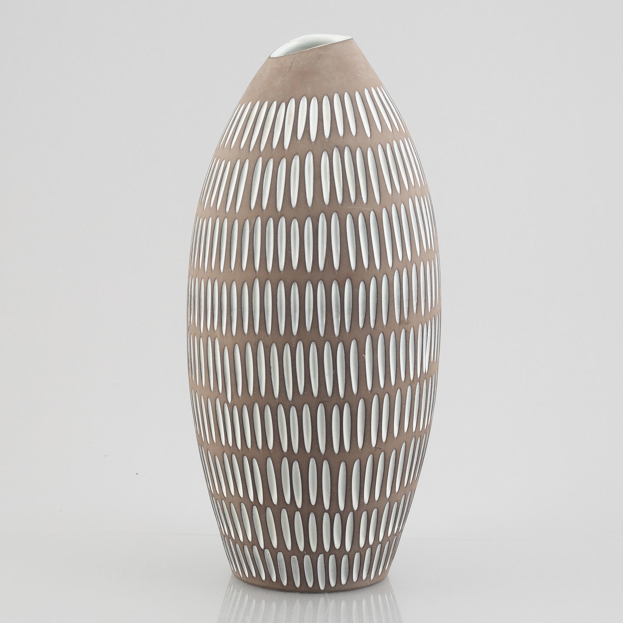 Ingrid Atterberg, floor vase, "Negro", Upsala Ekeby, 1953-1958.