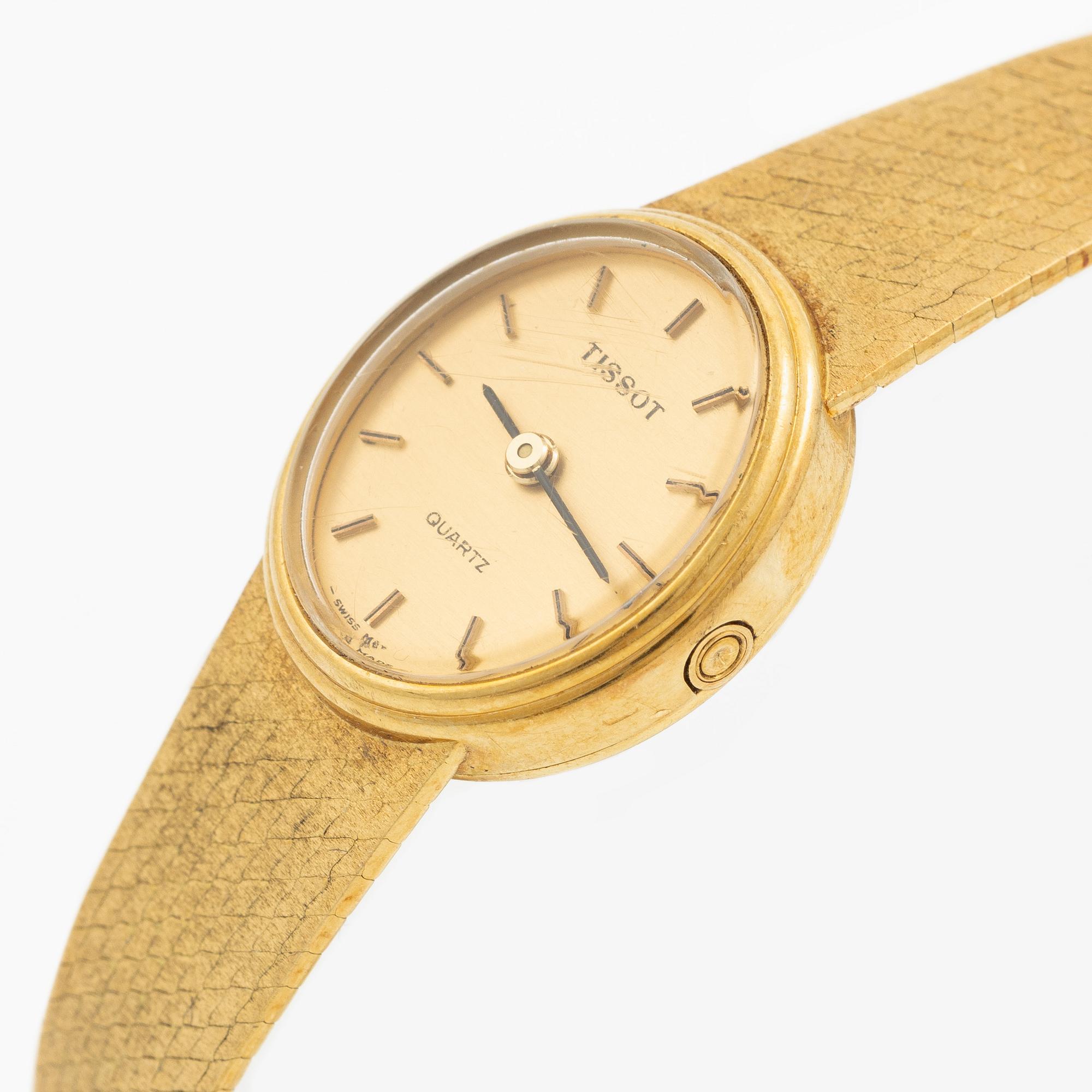 Tissot, 18K guld, armbandsur, 17,5 mm.