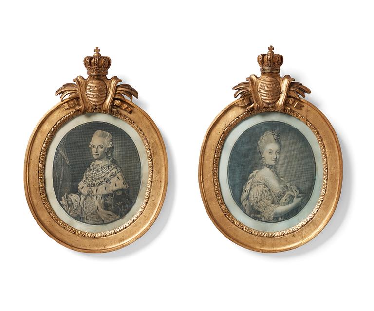 A pair of Gustavian late 18th century frames.