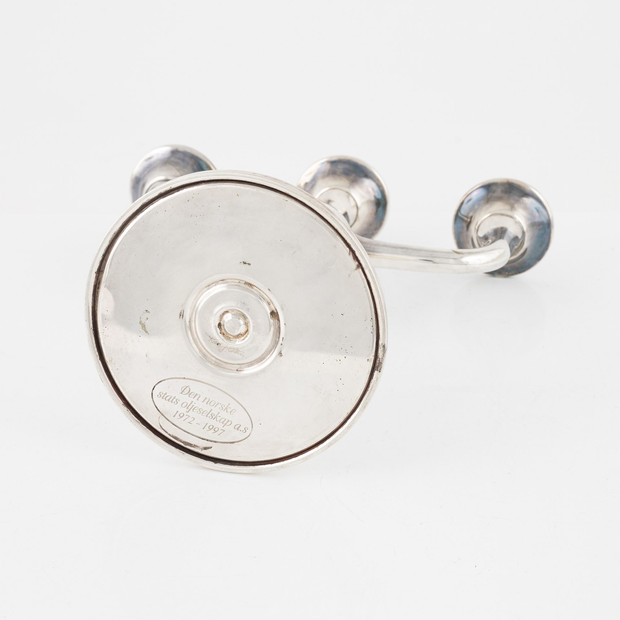 Karl Jørgen Otteren, kandelaber, silver, Norge, 1997.