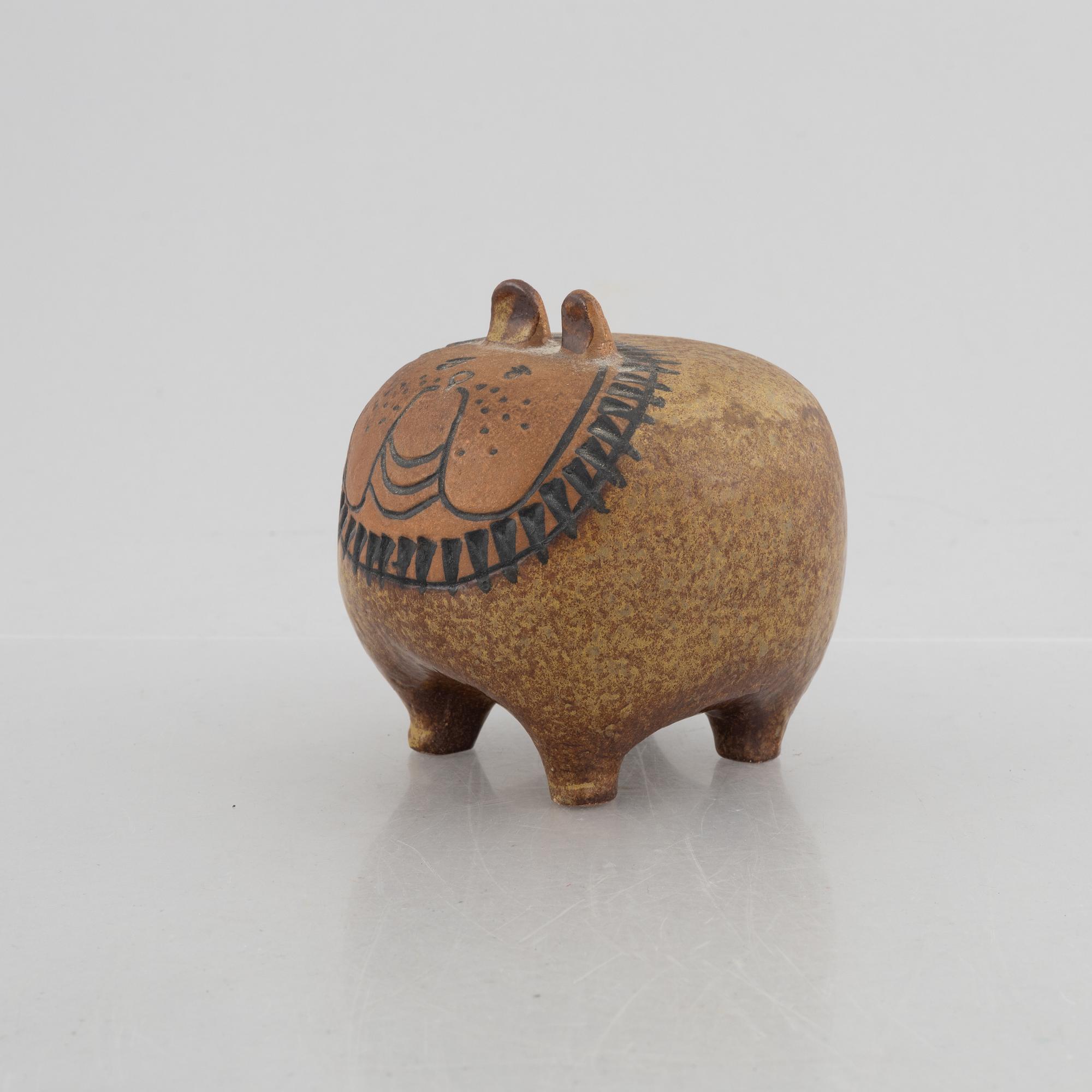 Lisa Larson, figurin, "Bulldog" ur serien "Stora Zoo", Gustavsberg.