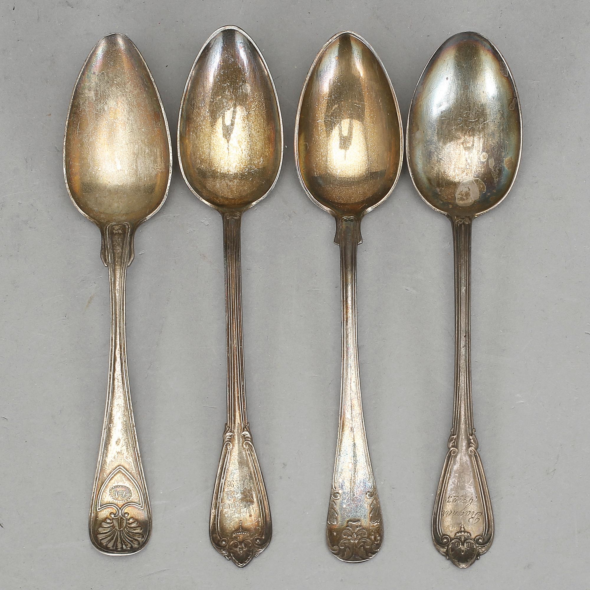 PARTI SILVER, 13 delar. Bl a GAB, Stockholm 1909. Vikt ca 627 gram. .