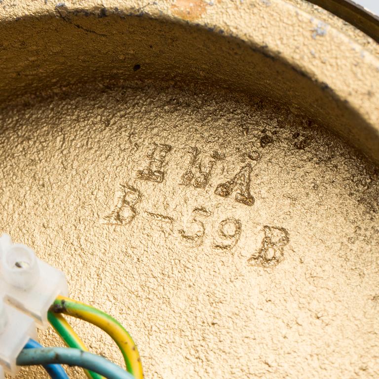 BORDSLAMPOR, två st. mässing, EWÅ, Värnamo, 1900-talets andra hälft.