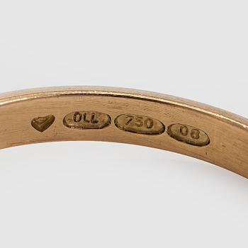 Sormus, briljanttihiottu timantti n. 0,70 ct, 18K kultaa, Kultajousi, Helsinki 1991.