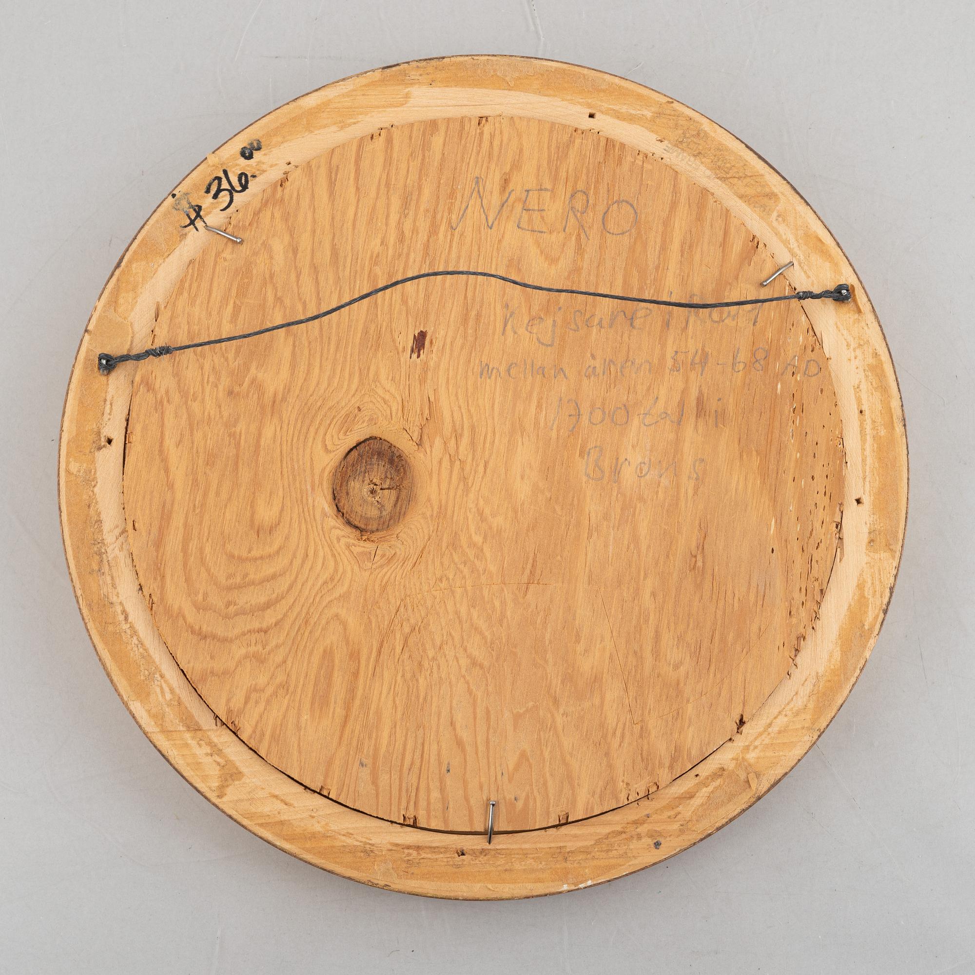 A presumably 19th century bronze medallion of Nero.