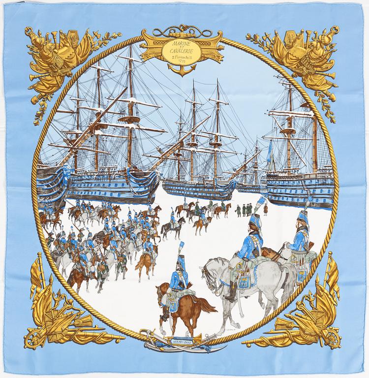 Hermès, scarf, "Marine et Cavalerie".