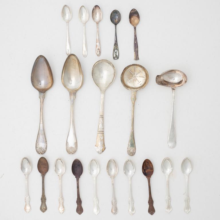 Cutlery, 20 pieces, silver, 19th-20th century.