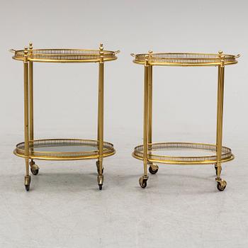 TWO SERVERING TROLLEYS, second half of the 20th century.