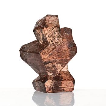Edvin Öhrström, two cast glass sculptures, Lindshammar glassworks, one dated 1986.