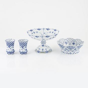 Royal Copenhagen, four 'Musselmalet' porcelain service pieces, Denmark.