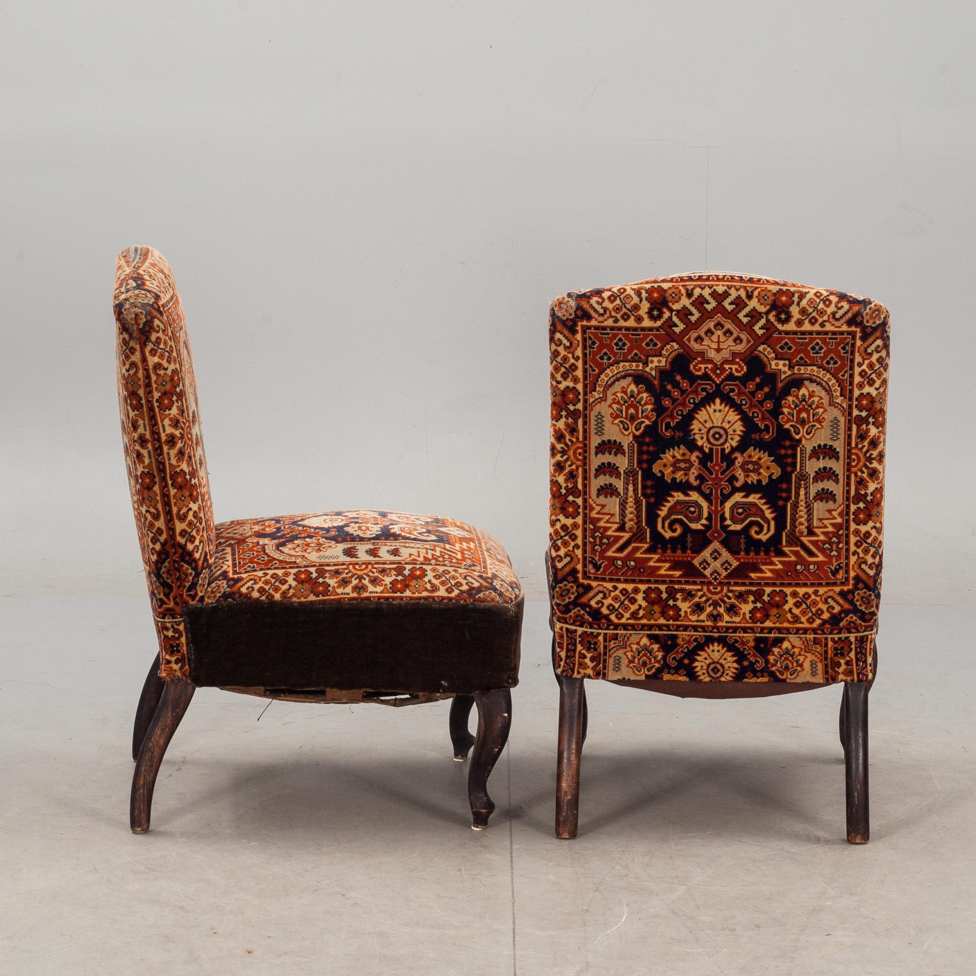 FÅTÖLJER, ett par, oskarianska, 1800-tal.