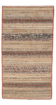 212. Märta Måås-Fjetterström, MATTO, "T.matta", a rag rug, flat weave, ca 204,5 x 111-113 cm, signed MMF.