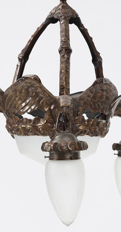 TAKLAMPA, jugend, Alice Nordin, för Böhlmarks Lampfabrik, 1910/20-tal. H 95.