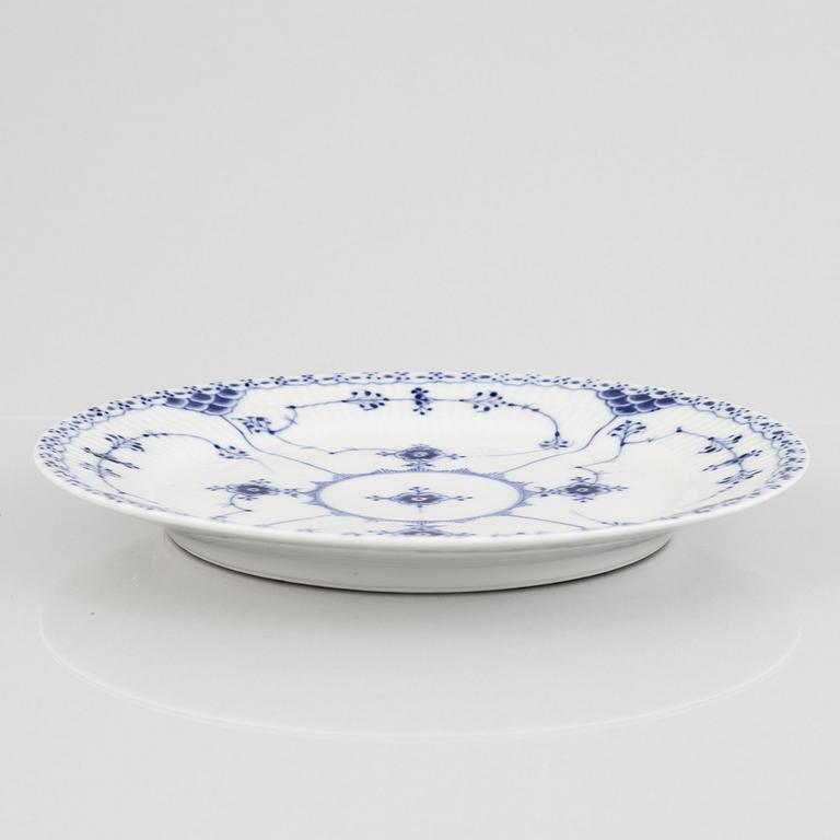 A 'Blue Fluted Half Lace' porcelain dish, Royal Copenhagen, model '538', 1893-1923.