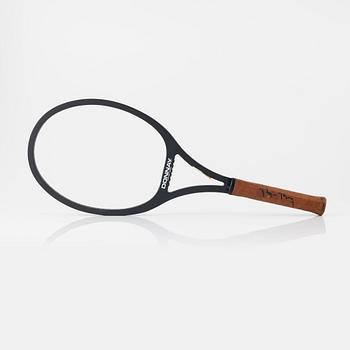 Tennis racket, Signed by Björn Borg. Donnay. Specially customized mid 25 wood racket.