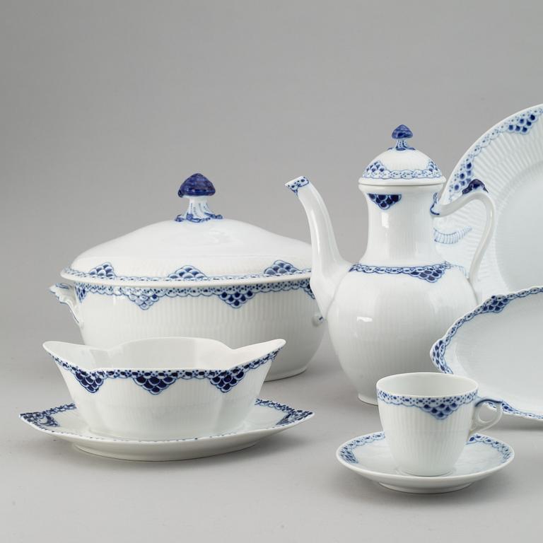 Royal Copenhagen, 28 pieces, porcelain, "Princess", Denmark, 1922-1999.