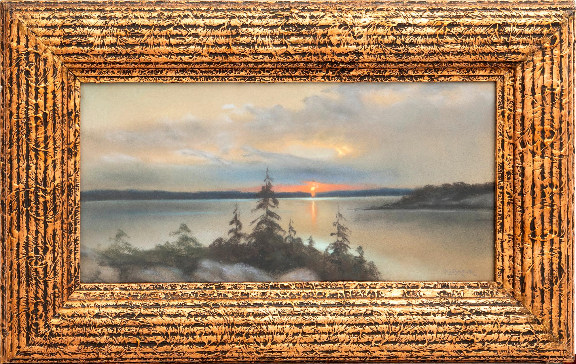 Valter Lindholm, pastell signerad.