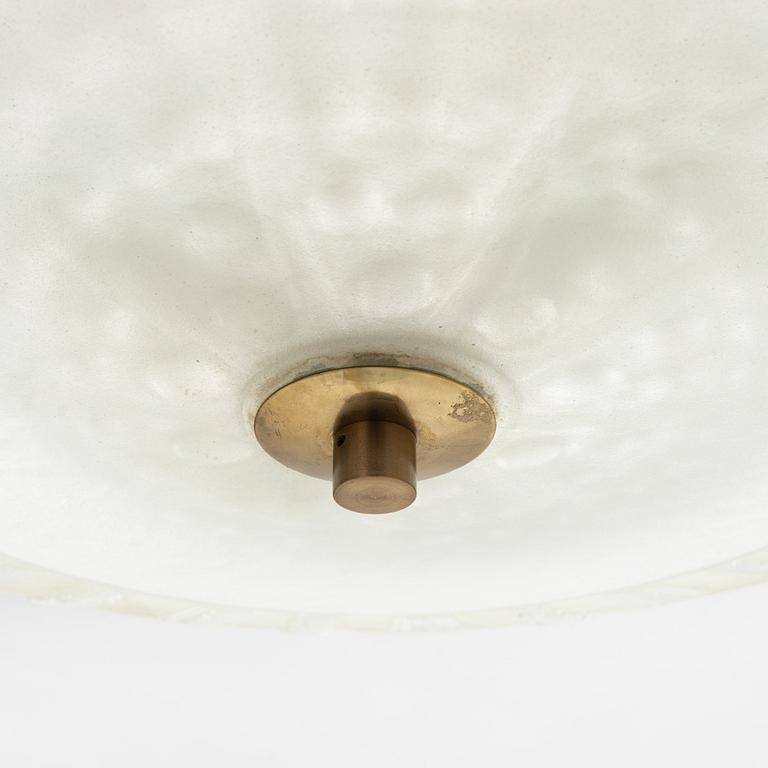 A glass ceiling lamp, mid-20th Century.