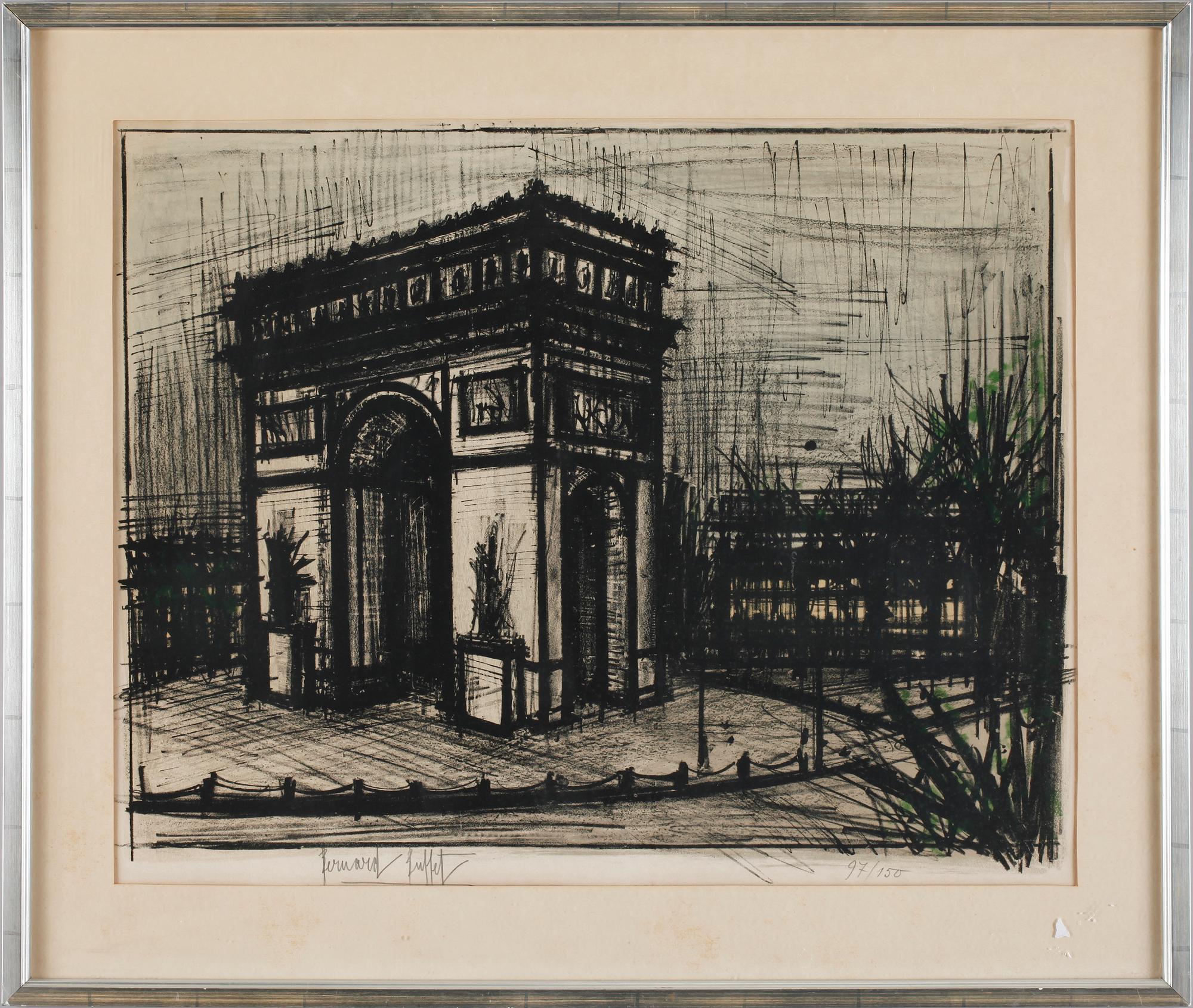 BERNARD BUFFET, färglitografi, sign o numr 97/150, utförd 1962.
