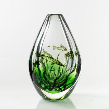 Edward Hald, a graal glass vase Orrefors 1976.